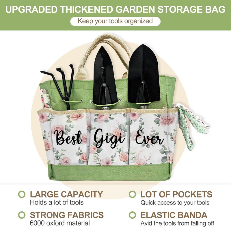 Taesun Gifts for Gigi, Christmas Gardening Kit Gigi Gifts from Grandkids Floral Gardening Tools and Durable Garden Tools Organizer Tote, Ideal Gardening Gift for Women on Birthday Plant Lover Present - Image 2